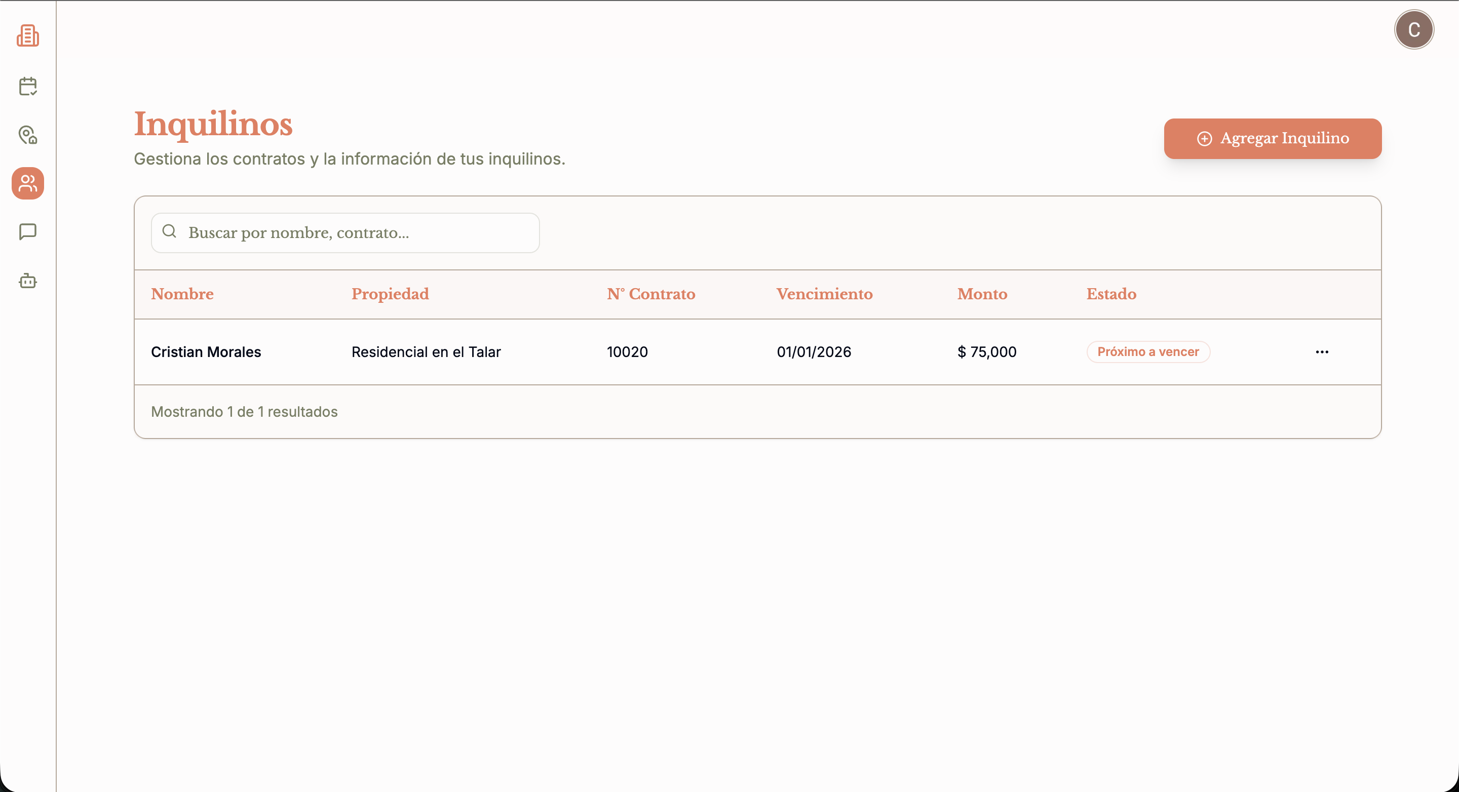 Gestión de Inquilinos